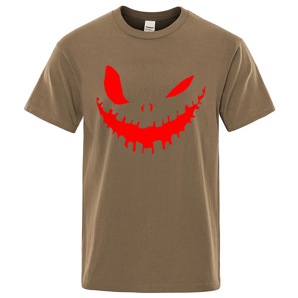 Terrifying Cartoon Demon Smile Print Clothing Men Women High Quality T-Shirt Summer Cotton T-Shirts Oversized Loose Tops Couple