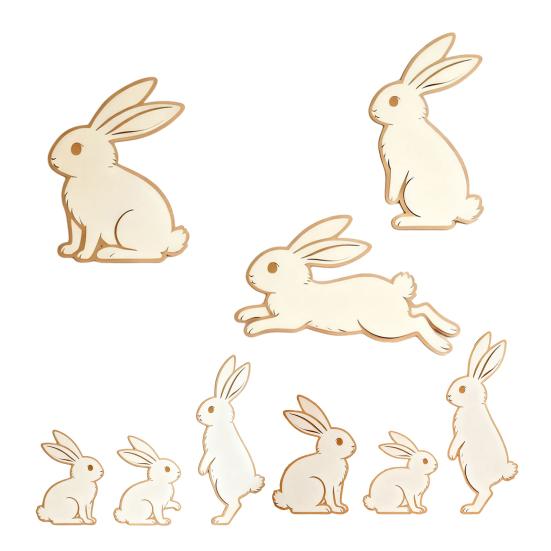 3 Stück Niedlicher Hase Wandaufkleber Cartoon Osterhase Wandsticker Holz Wandbilder Hase Wand