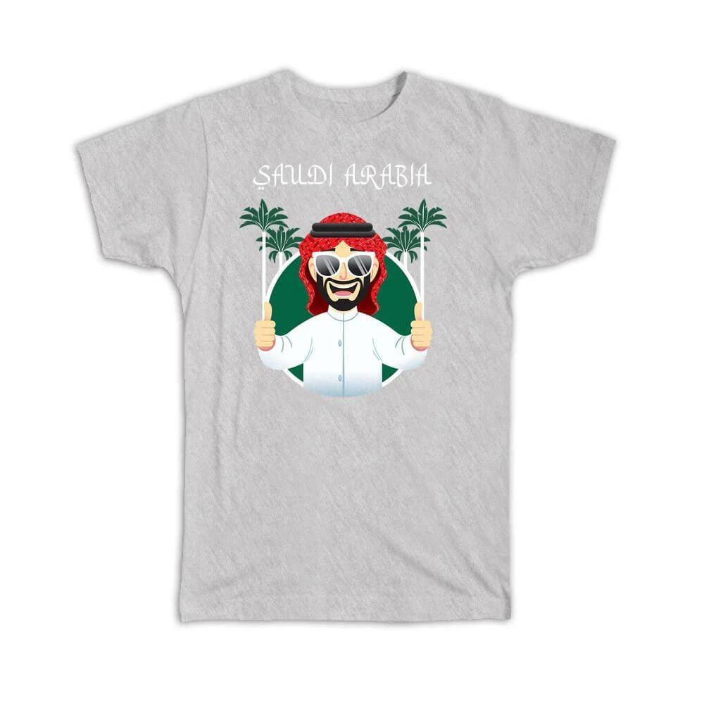 Подарочная футболка : Саудовская Аравия Арабский Смешной Шейх Арт Принт Пальмы Страна S