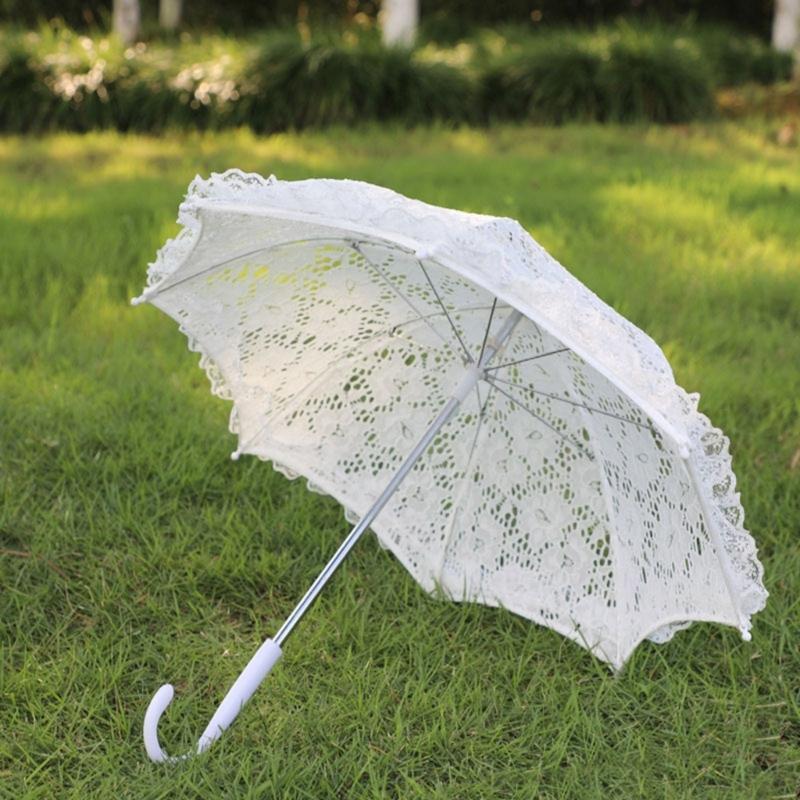 Elegant Lace Parasol for Wedding and Theme Party Dressingup Flower Pattern Craft Umbrella Props Photography Accessories