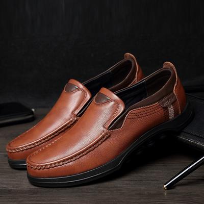 Sapatos Masculinos de Couro Genuíno de Calçar Tamanhos Grandes 37-48 Mocassins Casuais para Caminhada Retro para Dirigir Sapatos Casuais Masculinos para Exterior