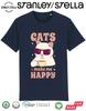 Cats Make Me Happy T-Shirt Funny Kids Pet Gift / Eco-Friendly Top