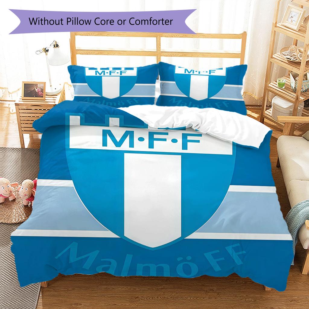 Malmö FF Pattern Bedding Quilt Set Quilt Cover Pillowcase Home Decoration Birthday Gift (1 * duvet cover + 2 * pillowcase, without core)