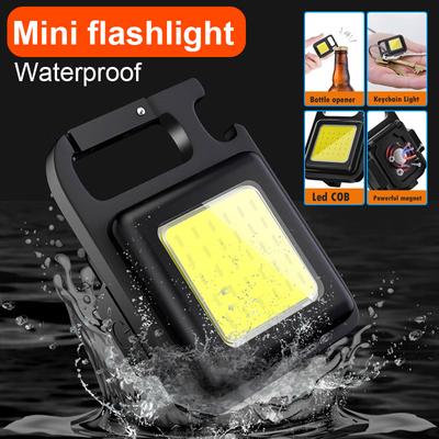 Awaryjny Power Bank Wielofunkcyjna Mini Kieszonkowa Latarka USB Ładowalna Latarka COB Światło Robocze LED Brelok Outdoor Kemping Wędkarstwo Jazda na Rowerze Światło