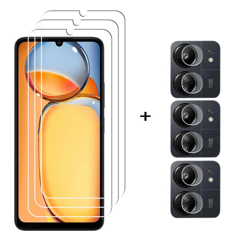 Full Gule Glass For Xiaomi Redmi 13C 12C Screen Protector Redmi 13C Tempered Glass Protective Phone Lens Film For Redmi 13C