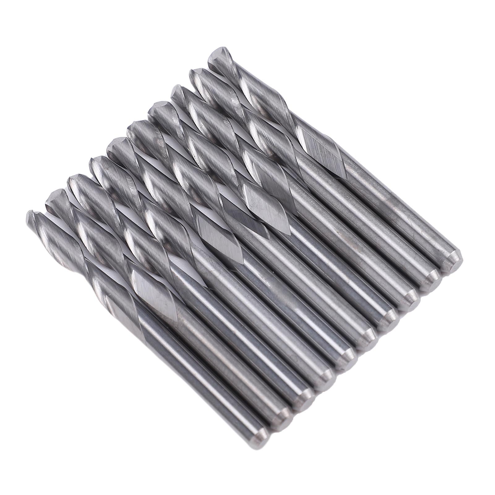 

10Pcs CNC Router Bits 1 8in Shank Flat Nose Carbide Endmill 2 Flute Spiral Upcut Milling Cutter Tool Set for Wood PVC
