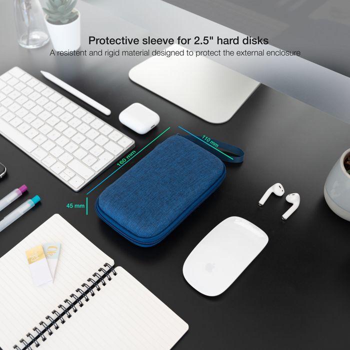 Coque Pour Disque Dur Externe - Housse Pour Disque Dur Externe Tooq - TQBC-E2503PB - Protection Pour Disque Dur
