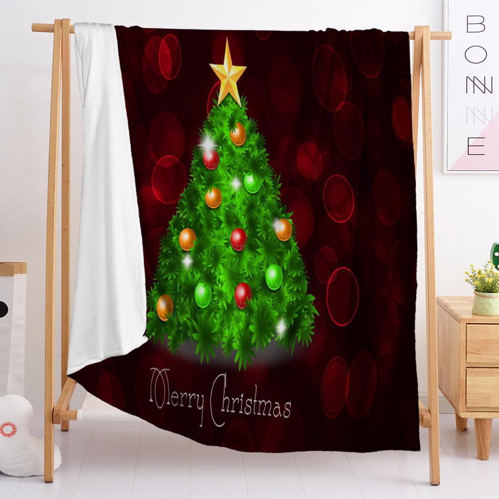Flannel Blanket Christmas Day Blanket European And American Blanket Digital Printing Universal In All Seasons