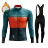 Gobikful Espagne Veste Thermique Hiver en Polaire Maillot de Cyclisme Manches Longues Ropa Ciclismo Hombre Vêtements de Vélo Maillot