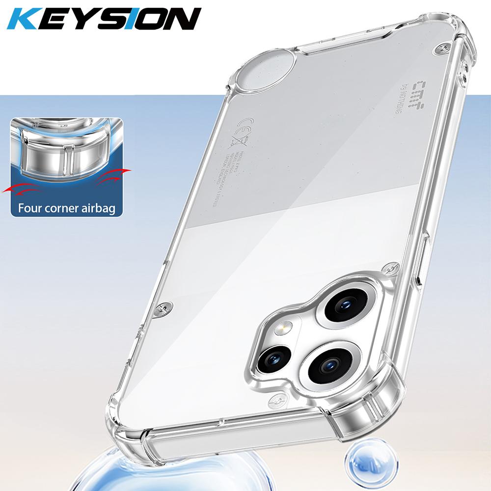 KEYSION Four-Corners Shockproof Transparent Case for Nothing CMF Phone 2 Pro 1 TPU+PC Clear Phone Cover for CMF Phone 1 2 Pro