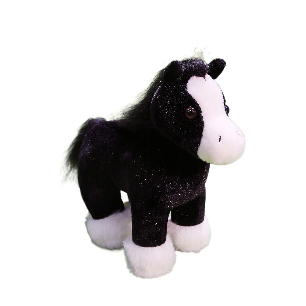 Soft Fine Horse Plush Toy PP Cotton Long Hair Horse Stuffed Doll  Birthday Parties