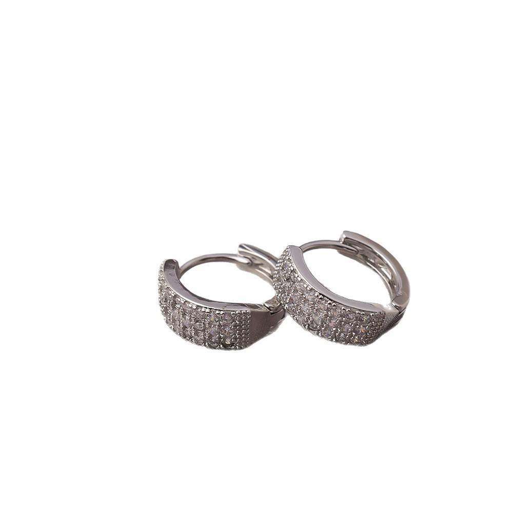 Gold-Plated Silver Zircon Stud Earrings | Luxury Ear Cuffs | Non-Fading Retro Design