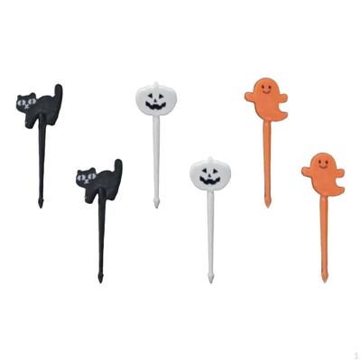 6x Halloween Zahnstocher Lebensmittelspieße für Getränke Barbecue Cocktailzubehör