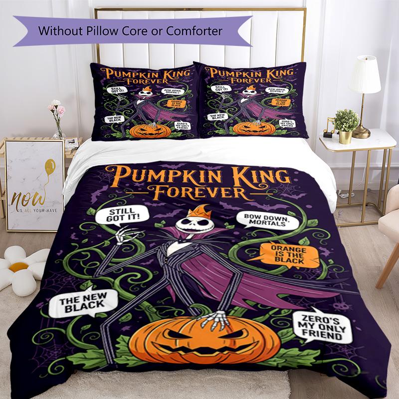 Jack Skellington Duvet Cover Set Perfect for Living Room Machine Washable Christmas Gift