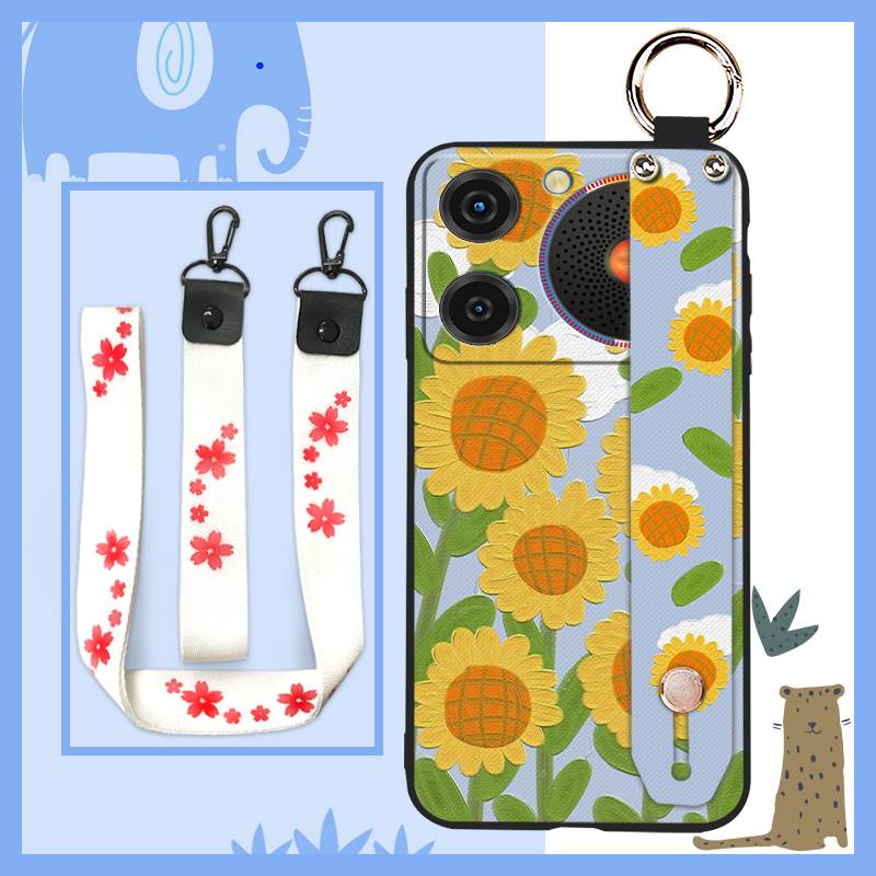 Phone Holder Dirt-resistant Phone Case For ZTE Nubia Music Wrist Strap Ring Anti-knock Protective Fashion Design Durable