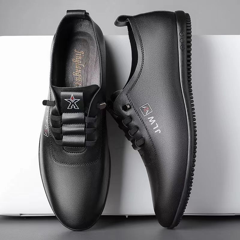 New versatile men's leather shoes soft sole business casual Doudou shoes work security shoes