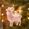 Christmas Tree Hanging Decor Sheep Ornament with Snowflake Decor, 2D Flat Acrylic Pendant Winter Seasonal Ornaments Rope for Holiday Party Supplies