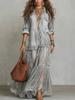 European and American Style Popular Women's Retro Lapel Imitation Denim Dress Casual