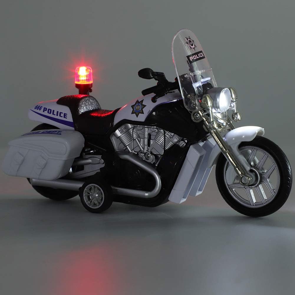 1/12 Police Motorcycle Toy Car Model Child Pull Back Motorbike Toy