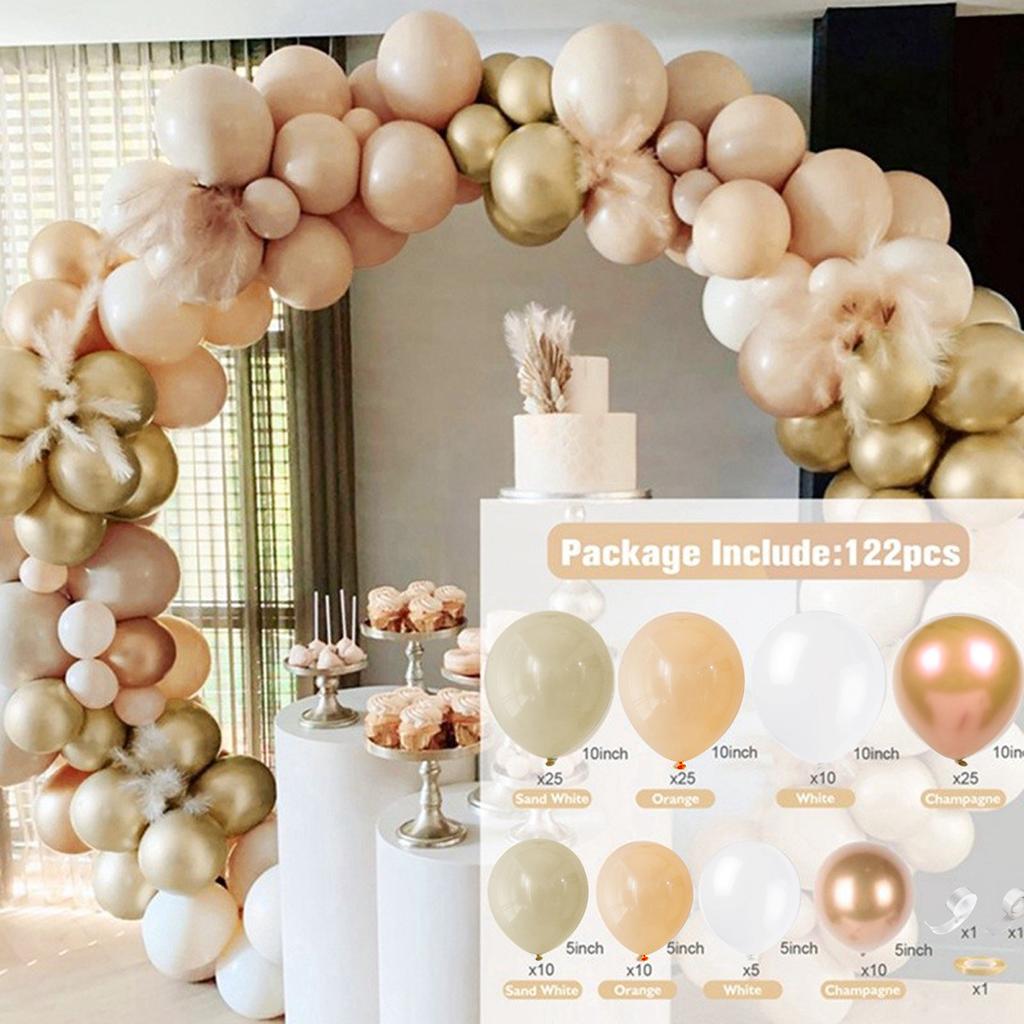 Apricot Coffee Brown Balloons Garland Arch Kit Wedding Birthday Party Decorations Kids Baby Shower Supplies Latex Balloon Globos