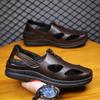 Summer New Sandals Fashion Trend Leather Shoes Baotou Beach Shoes Breathable Hollow Hole Shoes Men's Leather Shoes