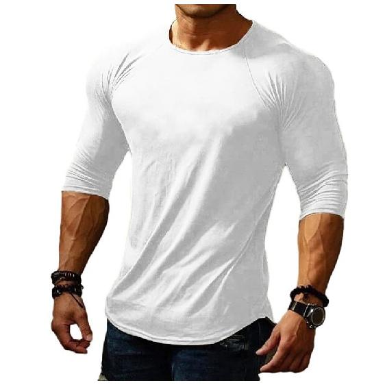Spring and Summer New Casual Solid Color Men's Round Neck Long Sleeve T-shirt Slim Fit Youth T-shirt
