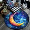 Crescent Moon Round Area Rug,Carpet Rug for Living Room Bedroom Sofa Playroom Decor,Non-slip Floor Mat