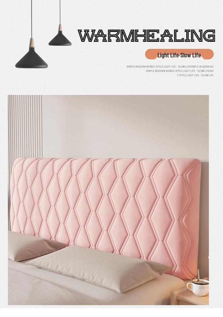 Lux Quilted Bed Headboard Cover: Thick, Soft Padding for Wood Backrest – Universal, All-Season Dust Cover.