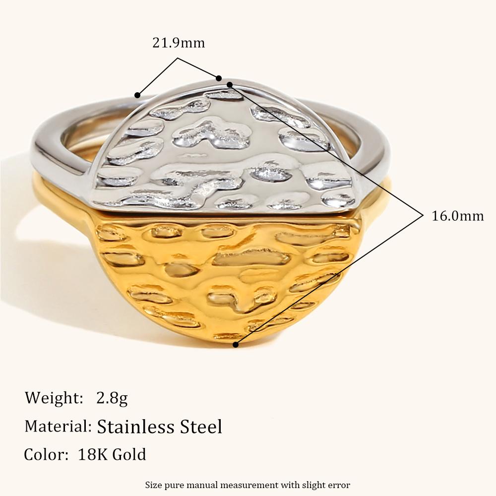 

MamacitaSlay Creative Design Half Sun Gold Plated Silver Color Two Pieces rings Set Waterproof stainless steel women s jewelry 7