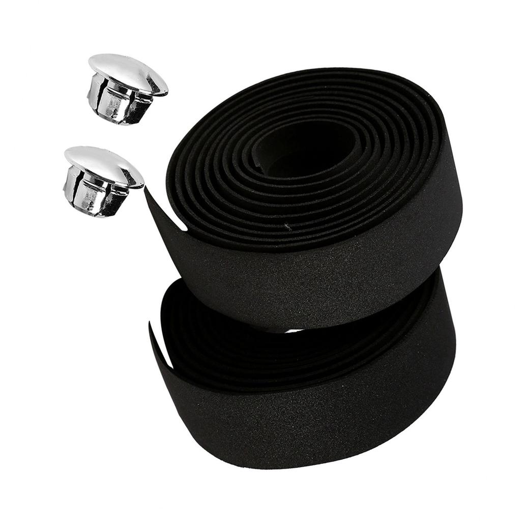 2PCS Bike Handlebar Tape Anti Slip Shock Absorption Wear Resistant Black Cycling Handle Wrap