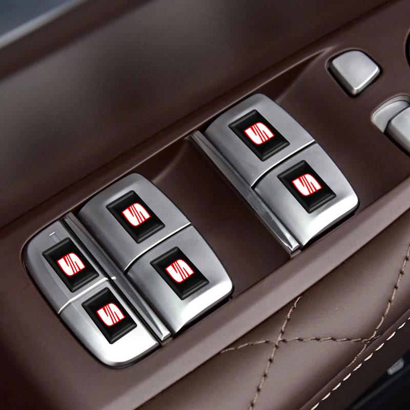 2/5/10Pcs Carbon Fiber Steering Wheel Car Logo Emblem 3D Stickers For Seat Leon FR Altea Ibiza Toledo Cordoba Alhambra Arona Ateca Exeo