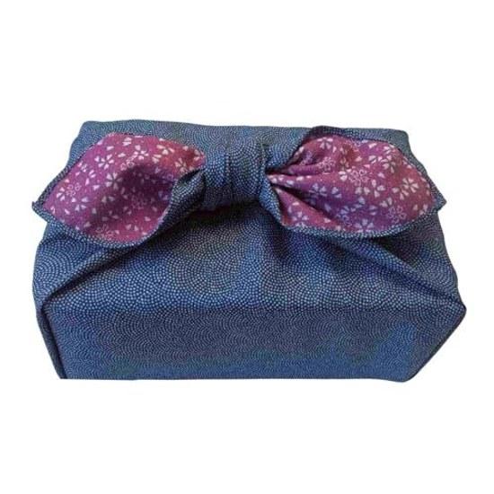 Furoshiki Reversible Samekomon Cherry Blossom Double-sided Dyeing Four-sided Sewing 70cm Two Widths Bento Wrapping Gift Bottle Kimono Practice Bag Eco
