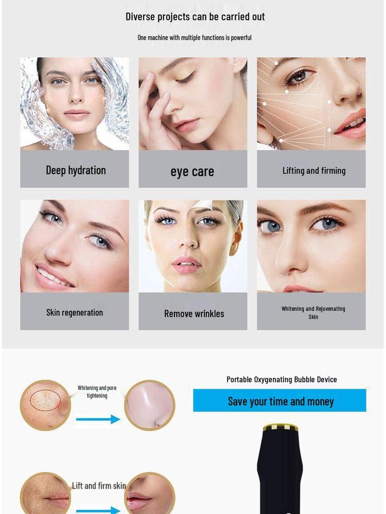 Oxygen Bubble Device: Whitening, Rejuvenating, Lifting, Firming, Deep Hydration - Exclusive to Beauty Salons.