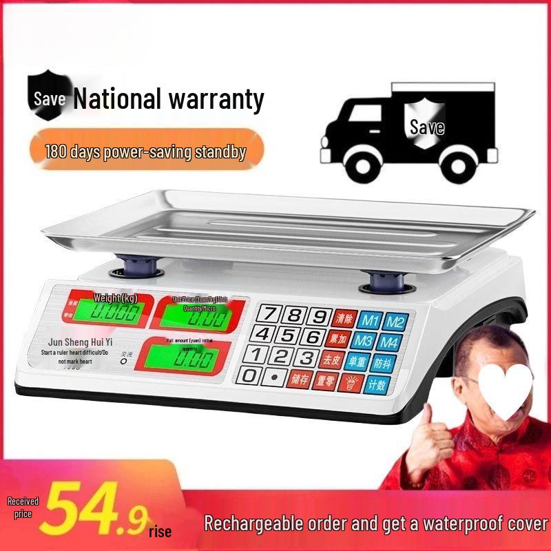 Compact Electronic Scale for Business or Home Use - Precise Weighing for Vegetables, Street Stalls, and Kitchen