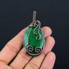 Lab-Created Emerald Gemstone Pure Copper Wire Wrapped Handmade Pendant Jewelry For Gift