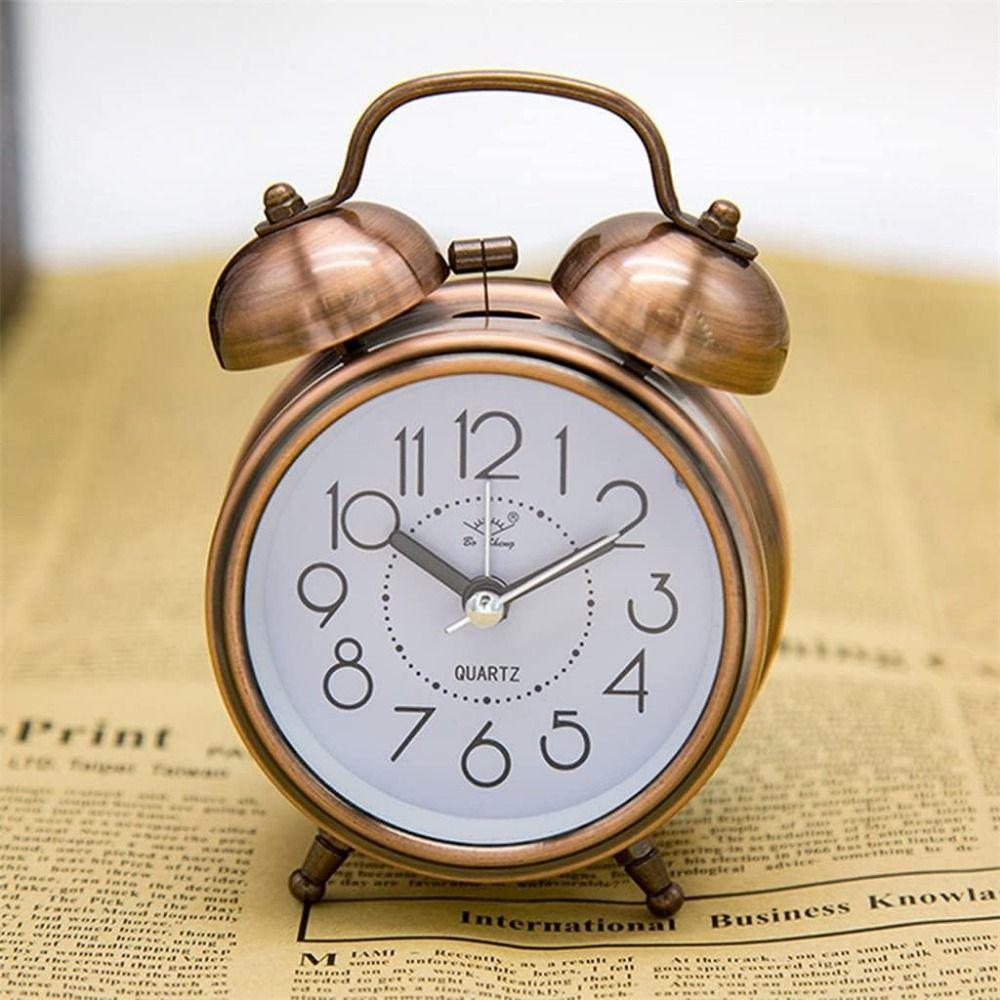 Creative Retro Alarm Clock Super Loud Bell Alarm Clock Study Time Planning Clock  Clock Ornament