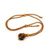 Adjustable Hand-Woven Crystal Stone Necklace with Net Bag Pendant