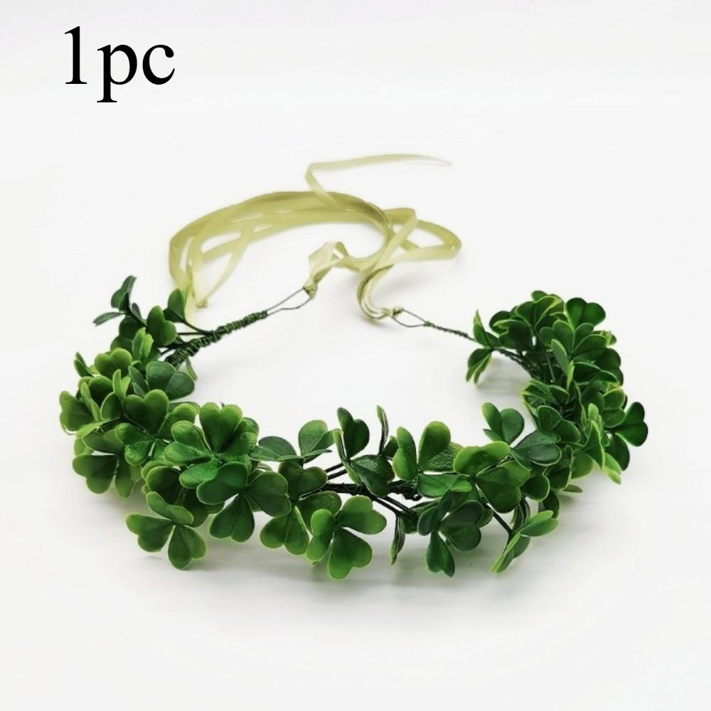 

Clover Wreath Headwear, Party Decoration, Shooting Forest Green Plants, Lucky Grass, Photography Hair Accessories Props