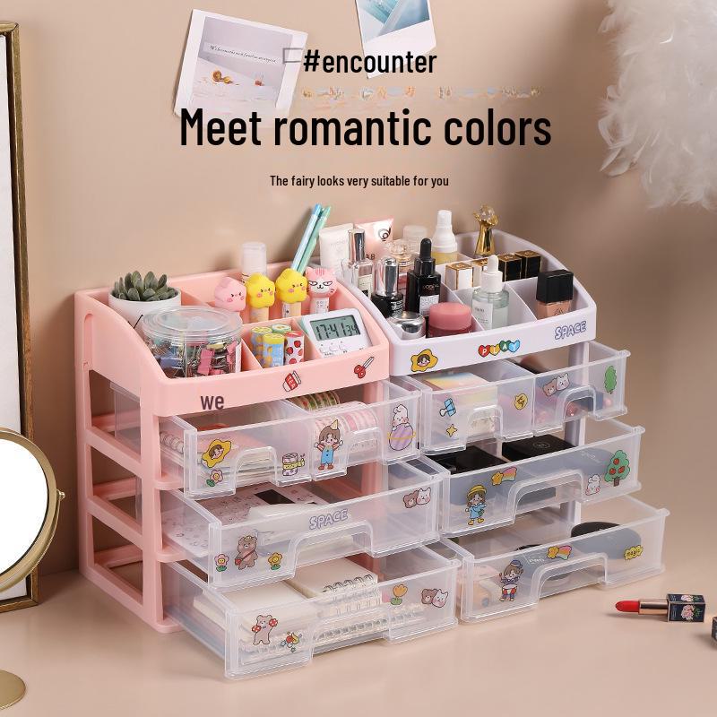 Desktop Organizer: Mehrzweck-Aufbewahrungsbox für Schreibwaren, Handbücher, Kosmetika und Wohnheimutensilien