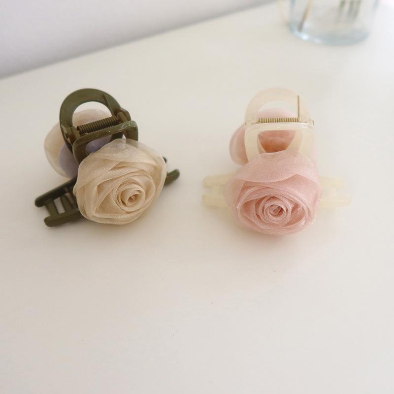 Rose Fairy Hair Clip: Medium Summer Shark Clip for Elegant Hair Styling