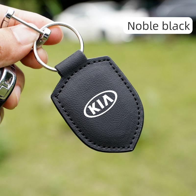 RVGH1 Car Logo Keychain Modeling Leather Key Ring Decorative For Kia GT-Line KN Sportage Ceed Rio Picanto Sorento Soul Cerato Venga