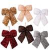 Sequin Bowknot Christmas Sparkling Bow Decor Celebration Indoor and Outdoor Holiday Glitter Bow Christmas Tree Decor