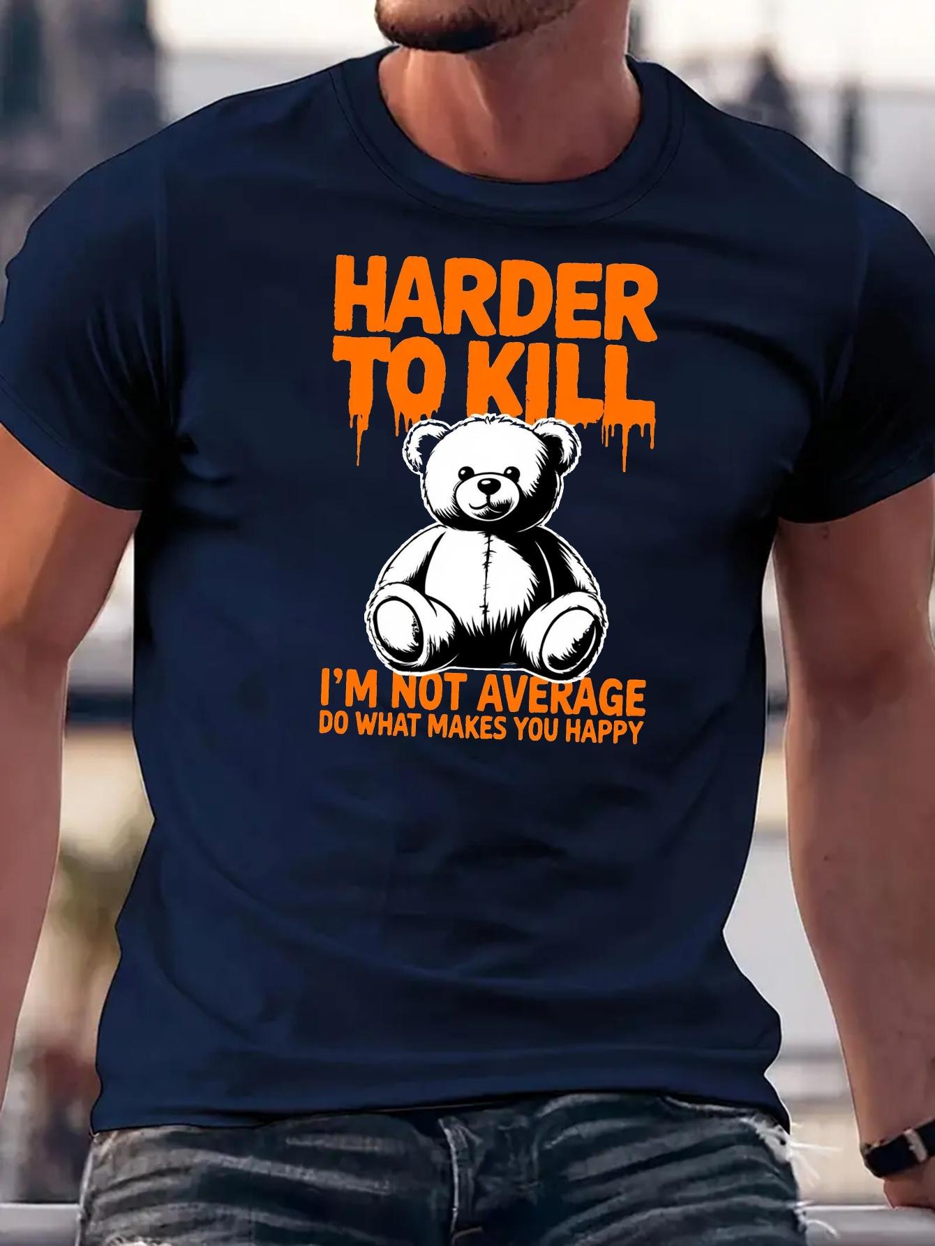 611 Cotton Blend Graphic T-shirt -  Harder to Kill  Bear Print XXL