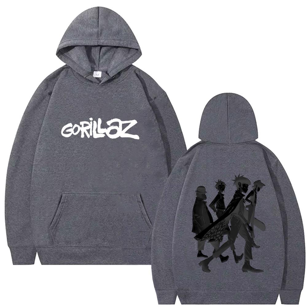 Limitierter Gorillaz-Hoodie mit Rockband-Print für Damen und Herren, lässiges Oversize-Sweatshirt mit Kapuze, modischer Fleece-Hoodie in hoher Qualität.