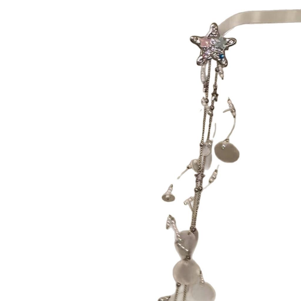 [Galaxy Waterfall] Sweet Wind Colored Stars Disc Tassel Seaside Holiday Sweet Cool Exquisite Atmosphere Hairpin