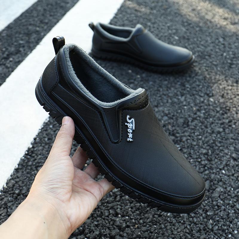 

Весенние и осенние дождевые ботинки мужские низкие короткие резиновые сапоги кухонная нескользящая водонепроницаемая обувь строительная обувь мужская на толстой подошве износостойкая 42