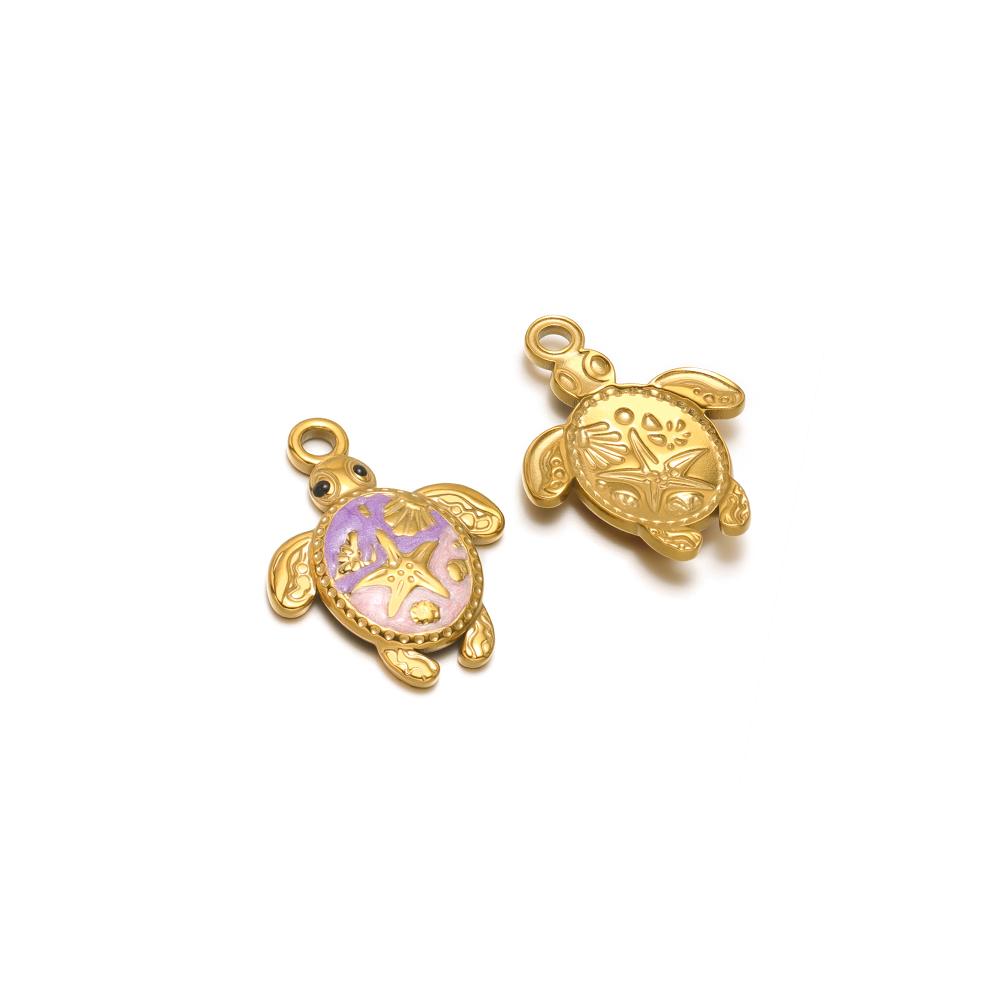 

5pcs Stainless Steel Enamel Tortoise Gold Charms Exquisite Turtle Pendant DIY Jewelry Necklace Findings Bracelet Earrings Making