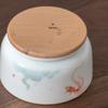 Sujin Lianhua Ceramic Tea Jar with Beech Wood Lid
