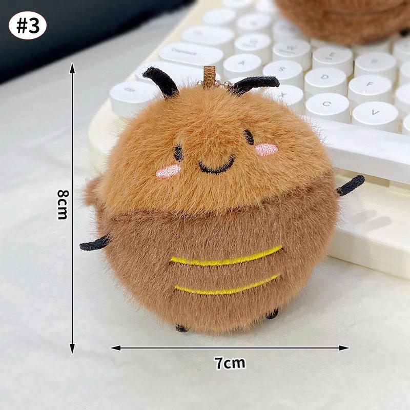 Cockroach Funny Keychain Pendant Cute Soft Stuffed Plush Animal Key Chain Cute Kawaii Backpack Hanging Ornaments Keyrings Gifts