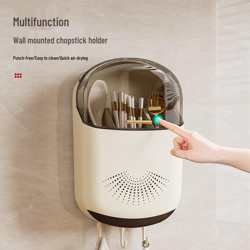 Punch-Free Wall-Mounted Plastic Chopstick Holder